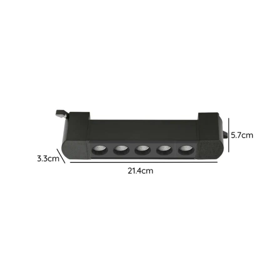 Foco Riel Monofásico Negro 10W 4000K Luz Neutra 220V 24° Móvil3
