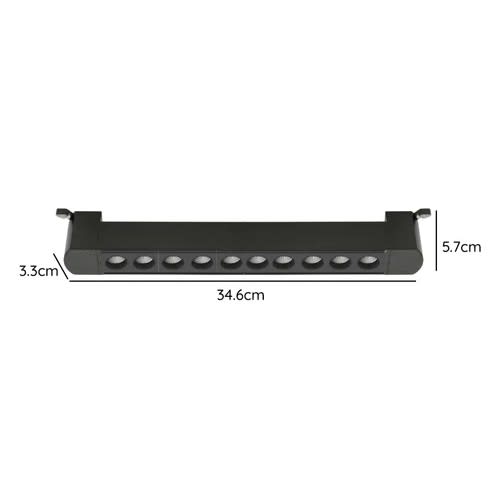 Foco Riel Monofásico Negro 20W 3000K Luz Cálida 220V 24° Móvil3