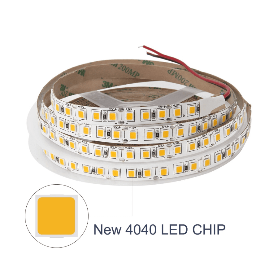 Cinta Led 12V 4040 7W/m IP20 60Led/m 3000K Luz Cálida 5mt2