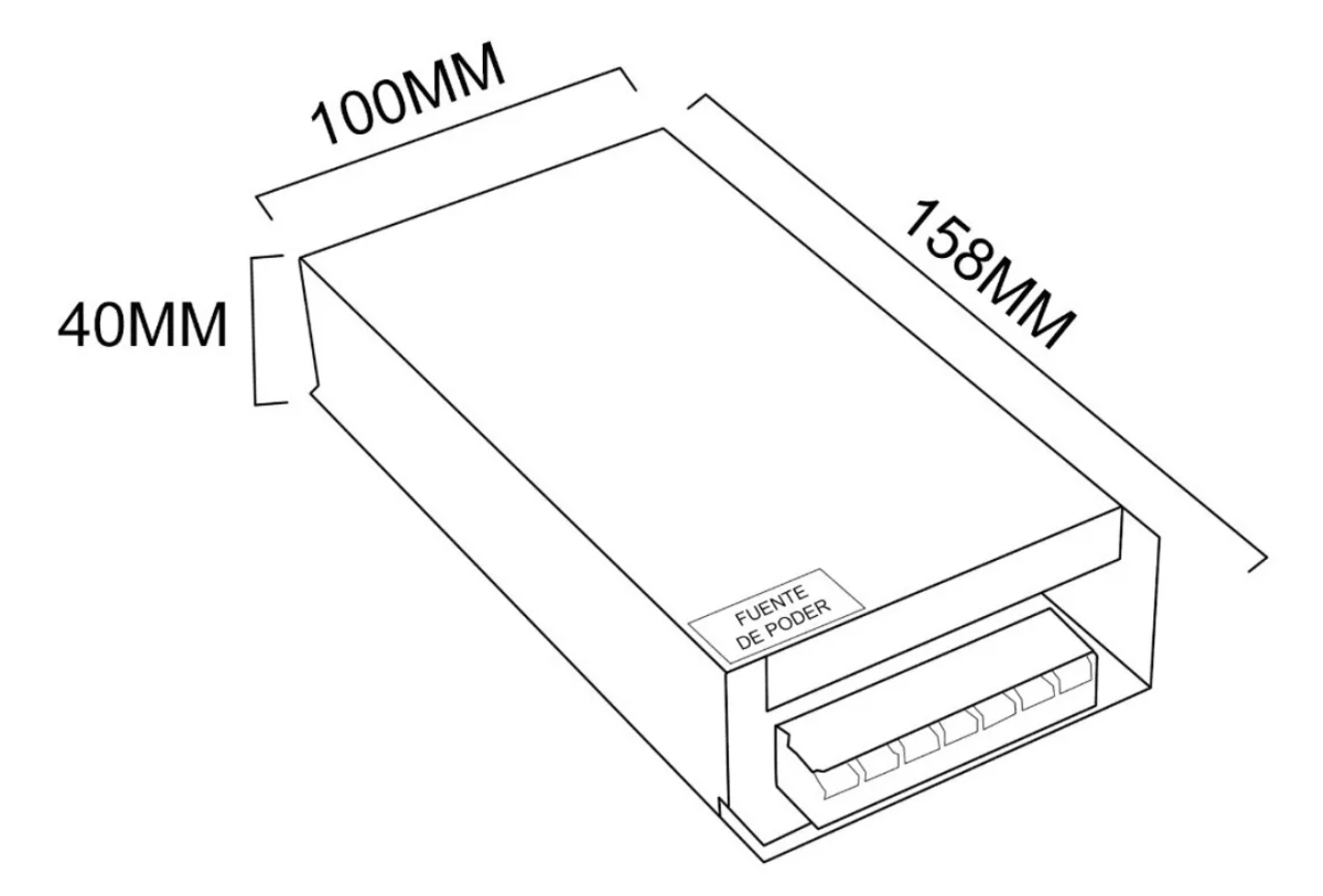 Fuente de Poder 12V 10A 120W IP20 (158x100x40mm)(wt)3