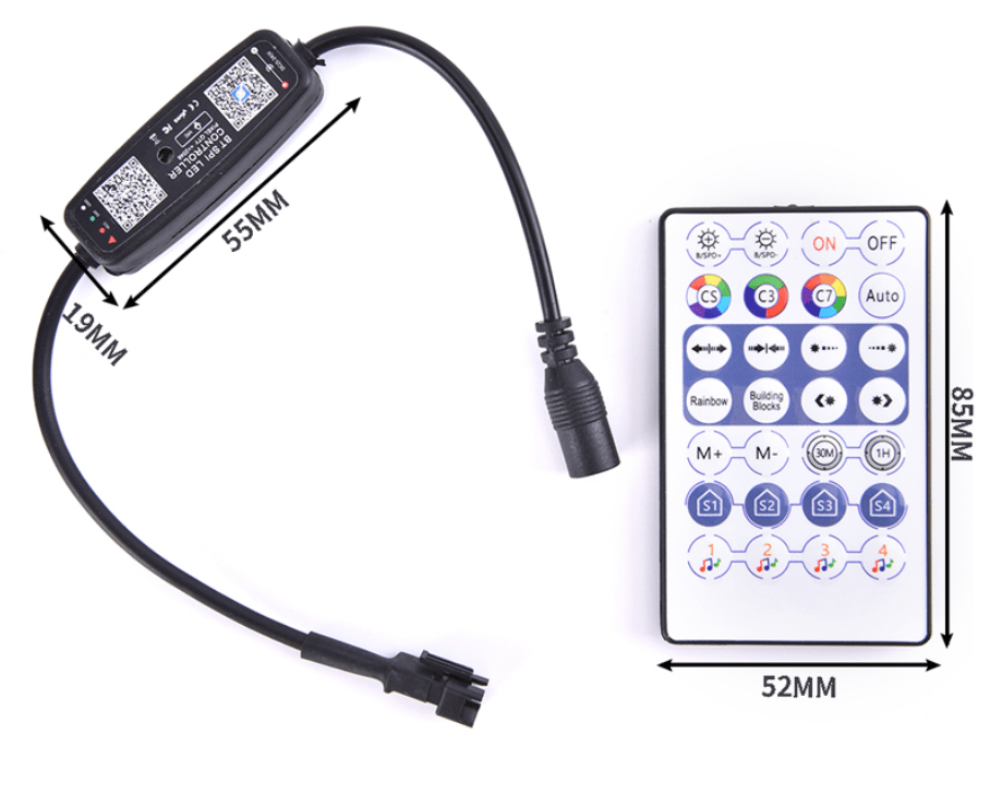 Control Remoto RF/Bluetooth para Cinta Digital RGB Sensor Musical 28Key (ae)2