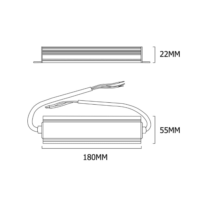 Fuente de Poder 12V 8.33A 100W IP67 Hermética (180x55x22mm)(kn)3