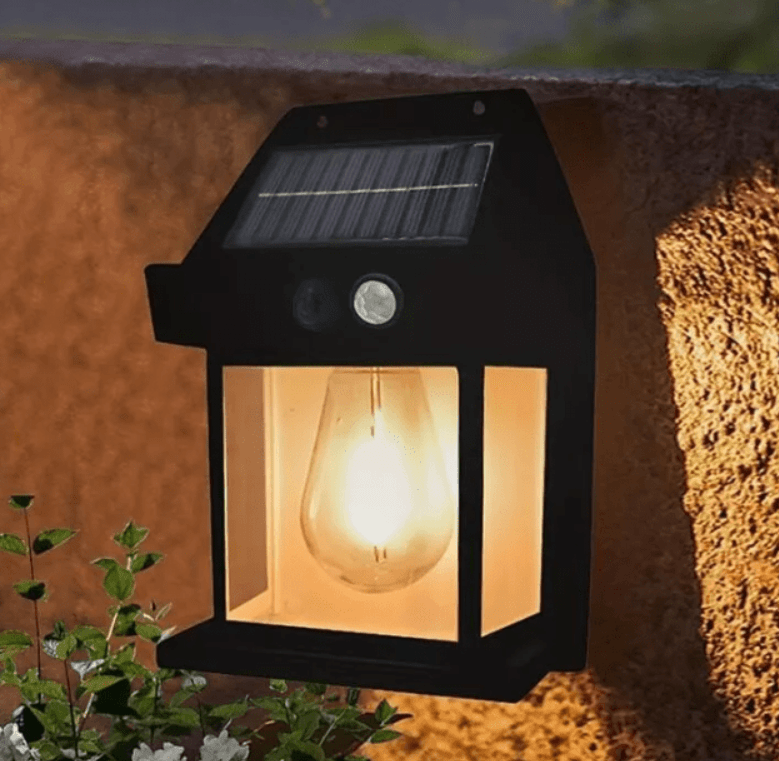 Apliqué de Muro Solar con Ampolleta Filamento Negro con sensor 3000K Luz Cálida IP65 (zh)6