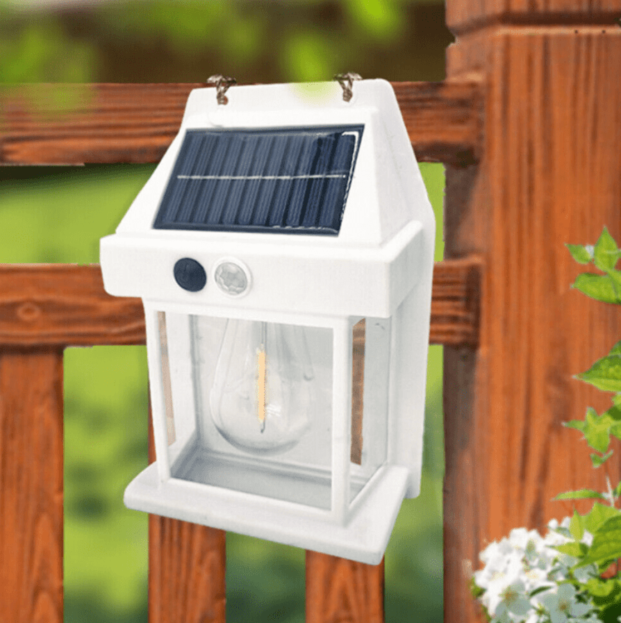 Apliqué de Muro Solar con Ampolleta Filamento Blanco con sensor 3000K Luz Cálida IP65 (zh)5