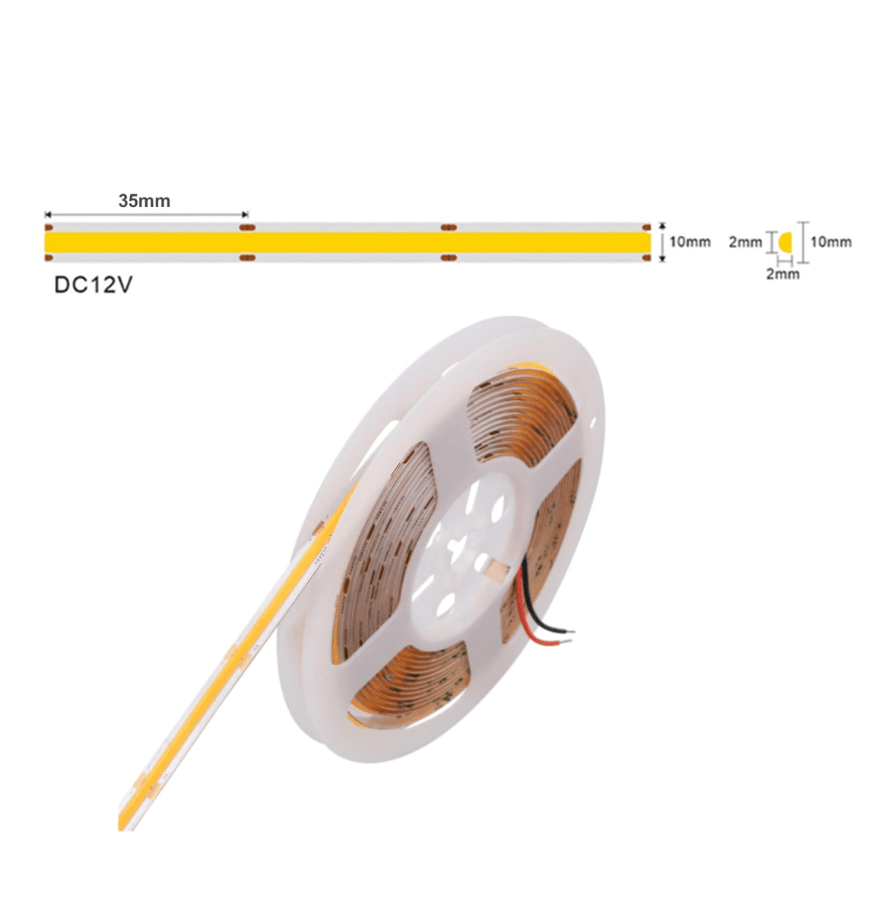 Cinta Led 12V COB 12W/m IP54 320Led/m 4000K Luz Neutra 5mt (wt)2