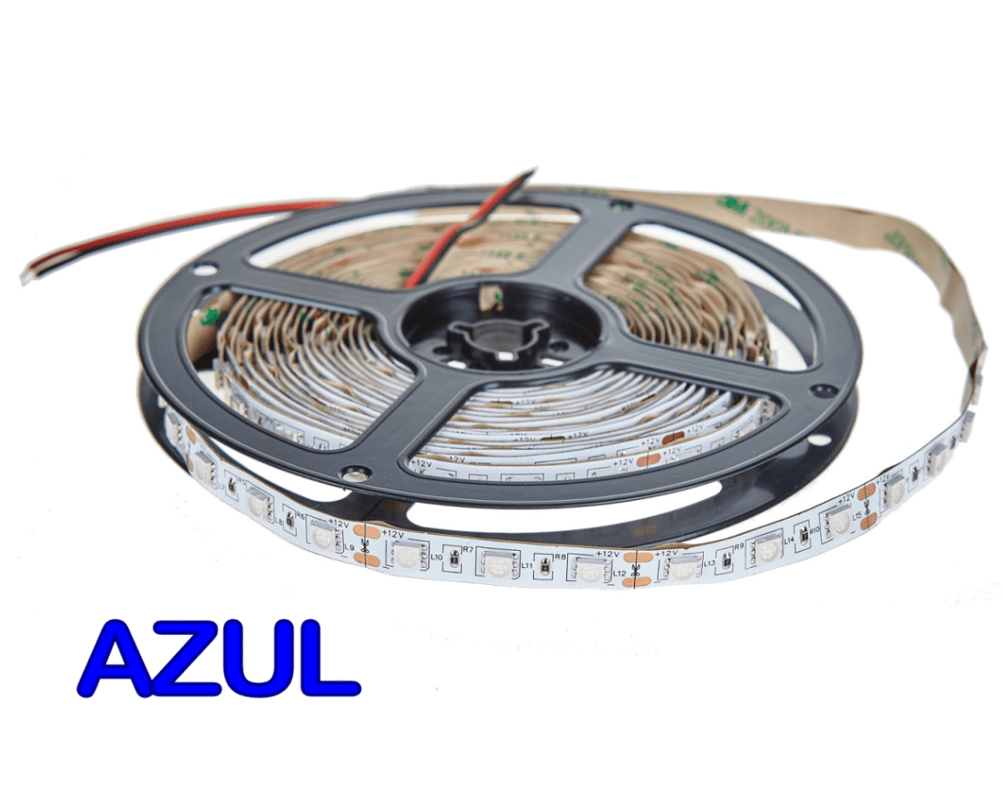 Cinta Led 12V 5050 14,4W/m IP20 60Led/m Azul 5mt2