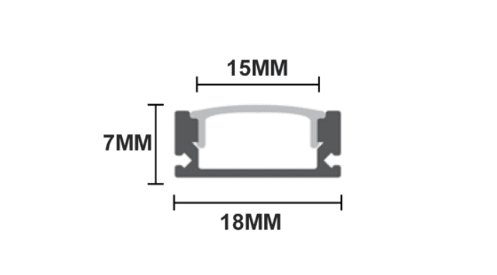 Perfil Aluminio Difusor 1205 3mt Delgado Plano Negro Pantalla Transparente2