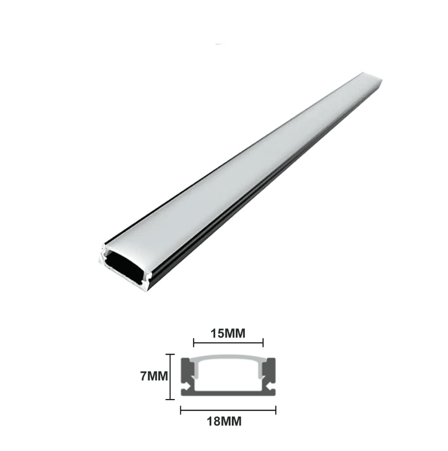 Perfil Aluminio Difusor 1205 3mt Delgado Plano Negro Pantalla Empavonada1