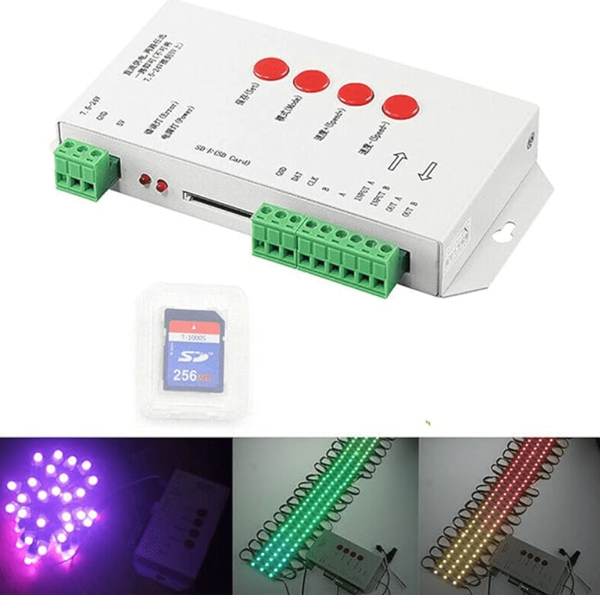 Control T1000S Cinta Led Digital 5V y 7,5-24V con tarjeta SD2