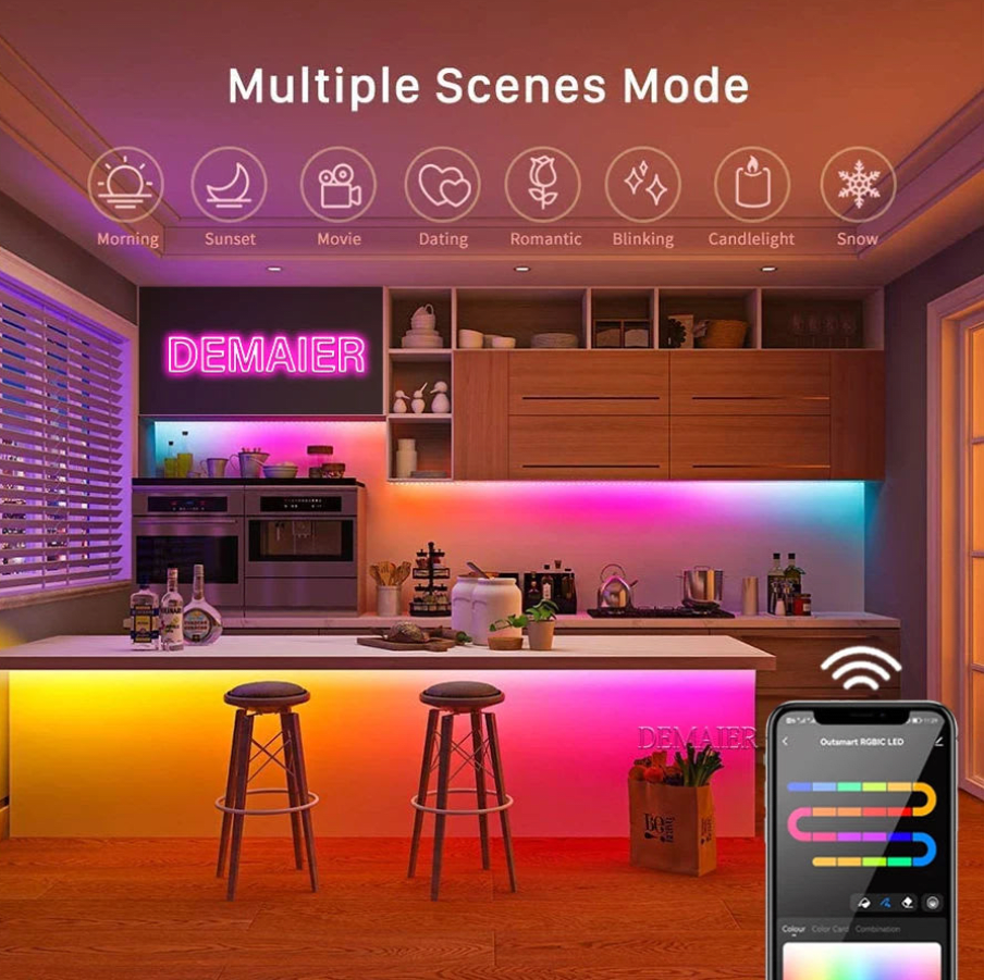 Neón Digital Led RGB 7W/m IP67 5mt con Control y Transformador4