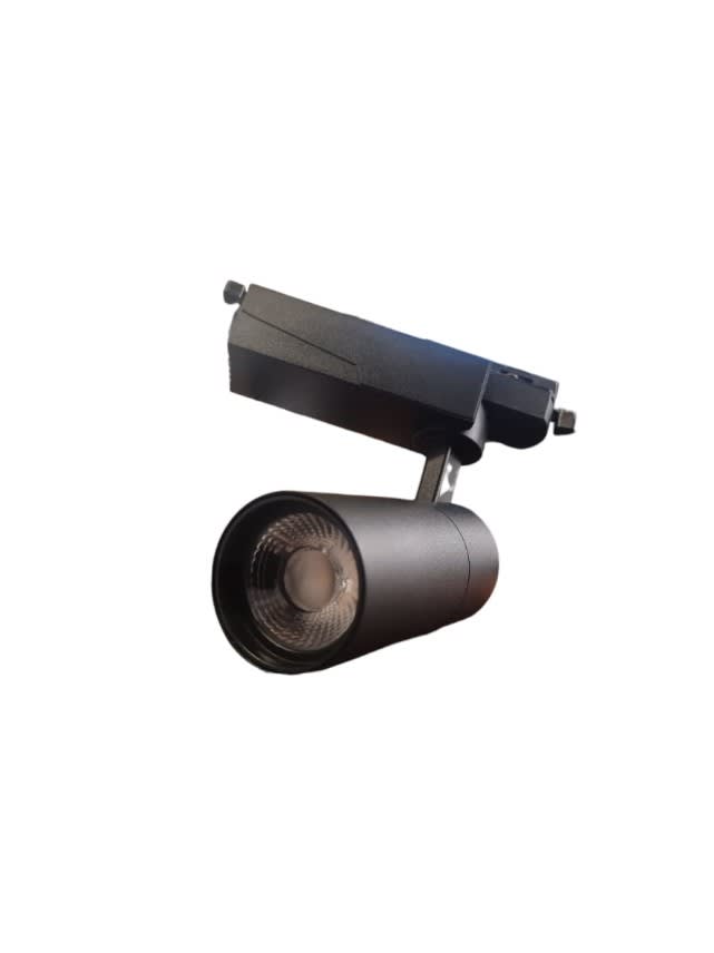 Foco Riel Monofásico 15W 3000K Luz Cálida Negro F.P.0.9 (kn)3
