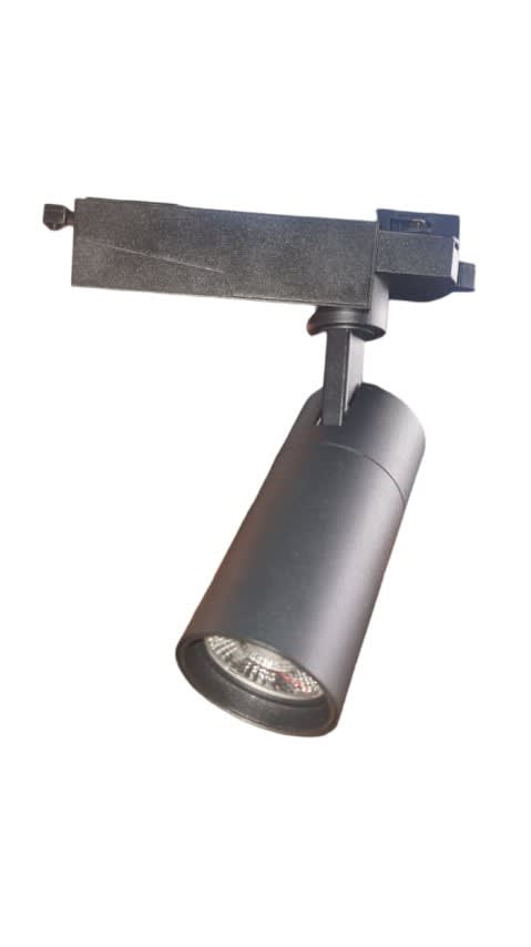 Foco Riel Monofásico 15W 3000K Luz Cálida Negro F.P.0.9 (kn)2