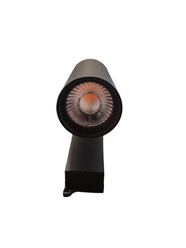 Foco Riel Monofásico 15W 3000K Luz Cálida Negro F.P.0.9 (kn)4