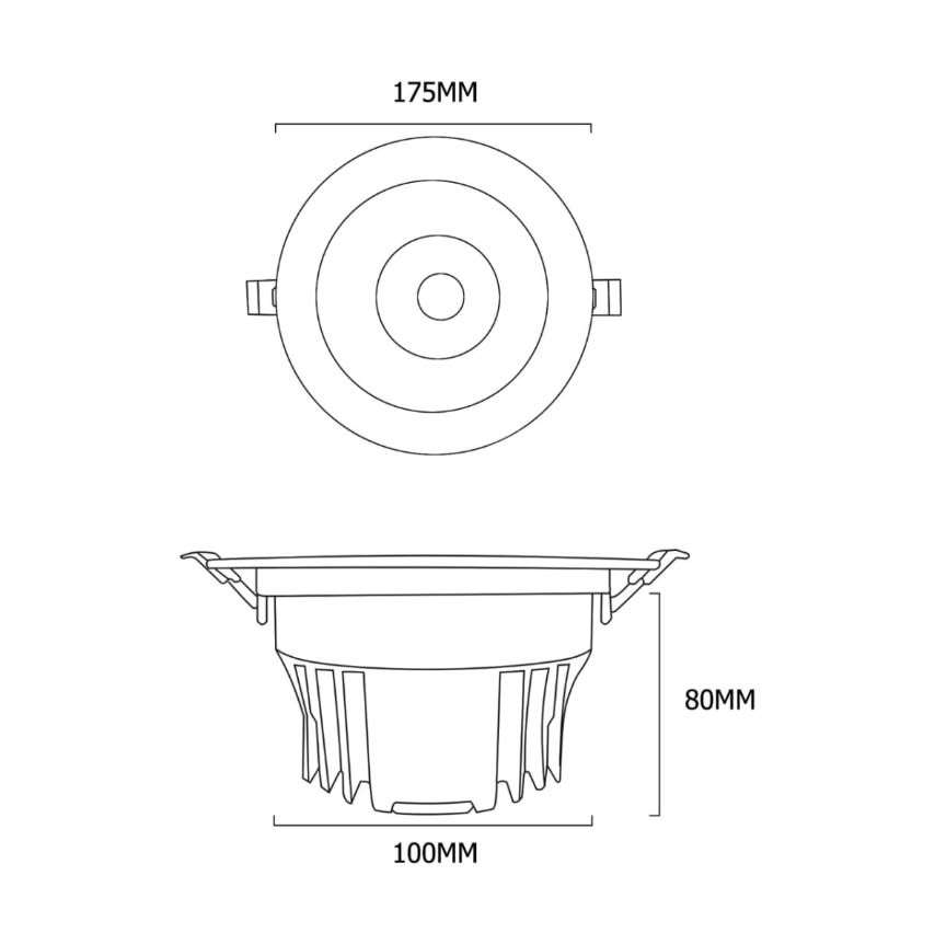 Foco Downlight 20W 3000K Luz Cálida Dirigible5