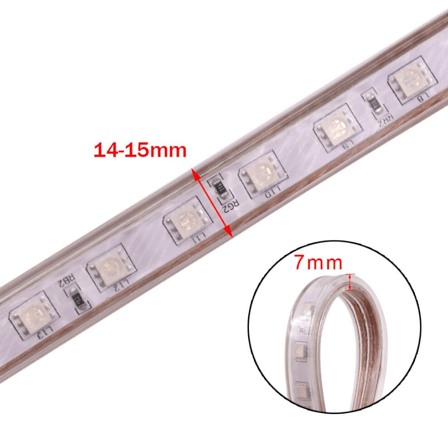 Cinta Led 220V Simple Blanco Frío 5050 14,4W/m 60Led/m IP68 100mt5