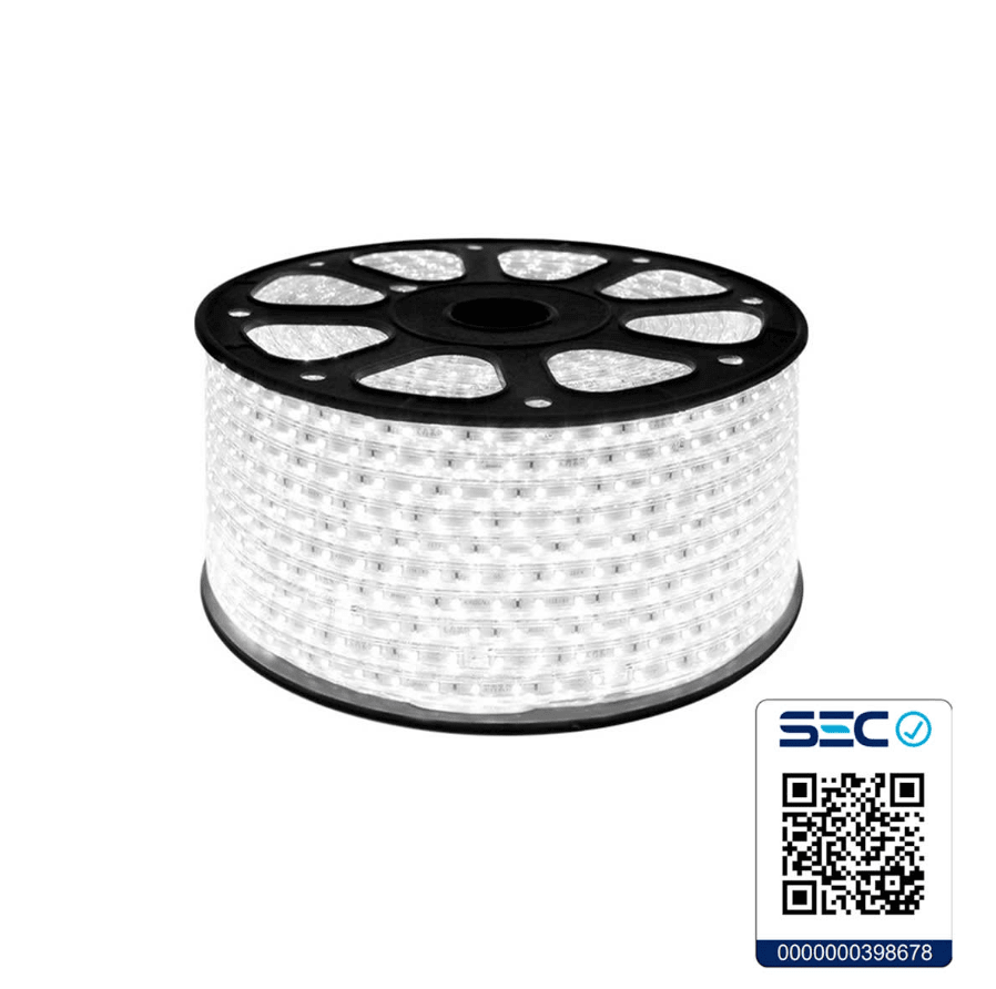 Cinta Led 220V Simple Blanco Frío 5050 14,4W/m 60Led/m IP68 100mt1