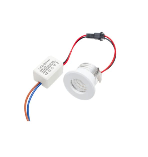 Foco Spot Mini 3W 6000K Luz Fría Blanco Embutido Redondo (wd)1