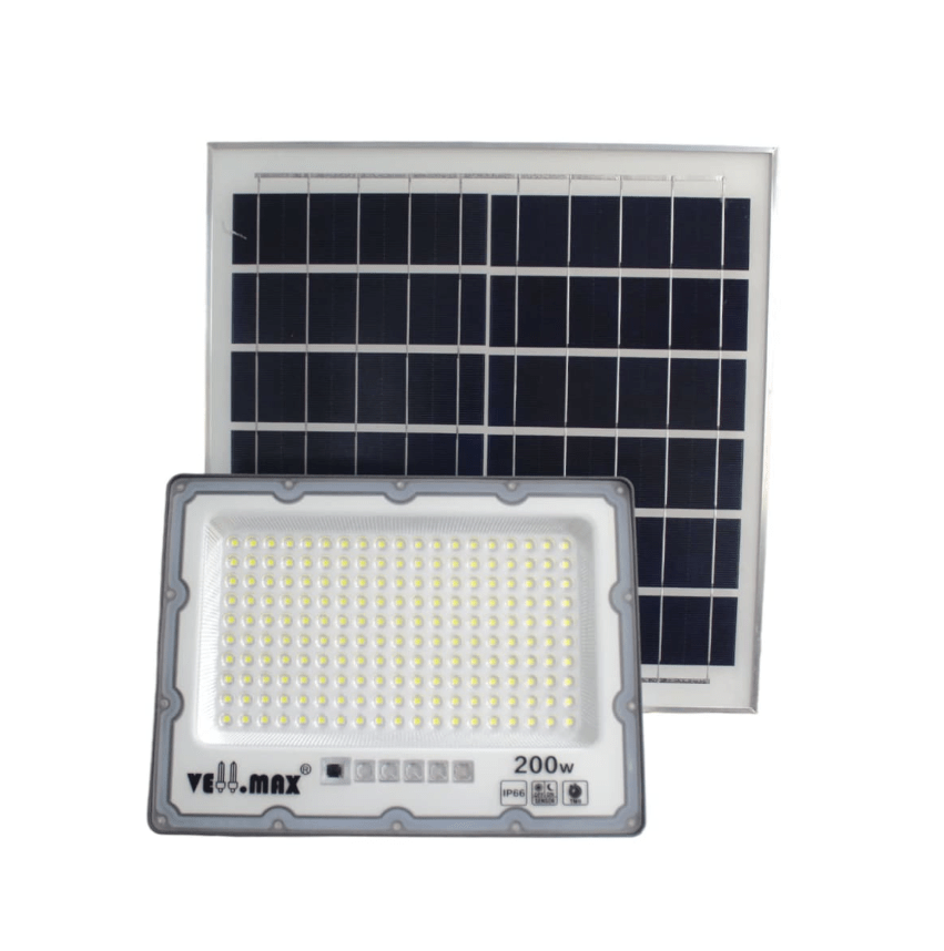 Proyector de Área Led 200W 6500 Luz Fría Panel Solar Independiente 3.2V 15Ah (vm)2
