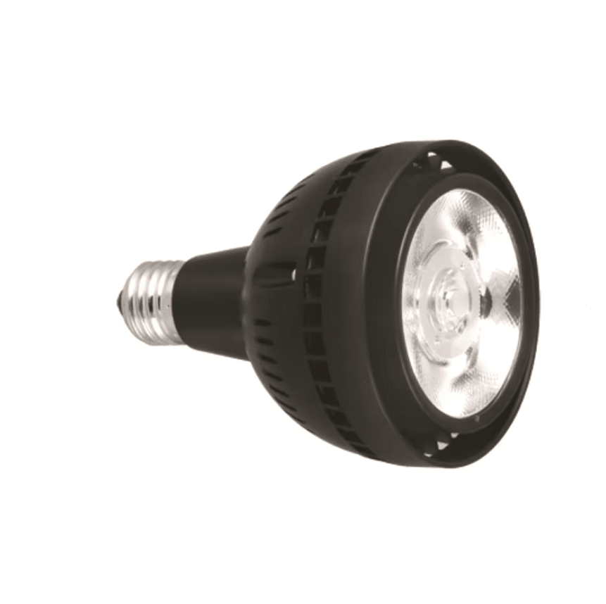 Ampolleta E27 Par30 40W 6500K Luz Fría Carcasa Negra1
