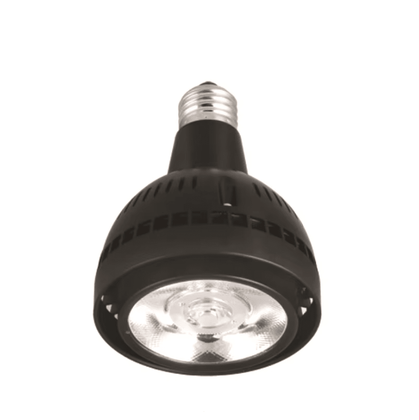 Ampolleta E27 Par30 40W 6500K Luz Fría Carcasa Negra2