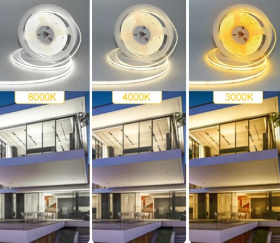 Cinta Led 12V COB 12W/m IP20 300Led/m 3000K Luz Cálida 5mt4