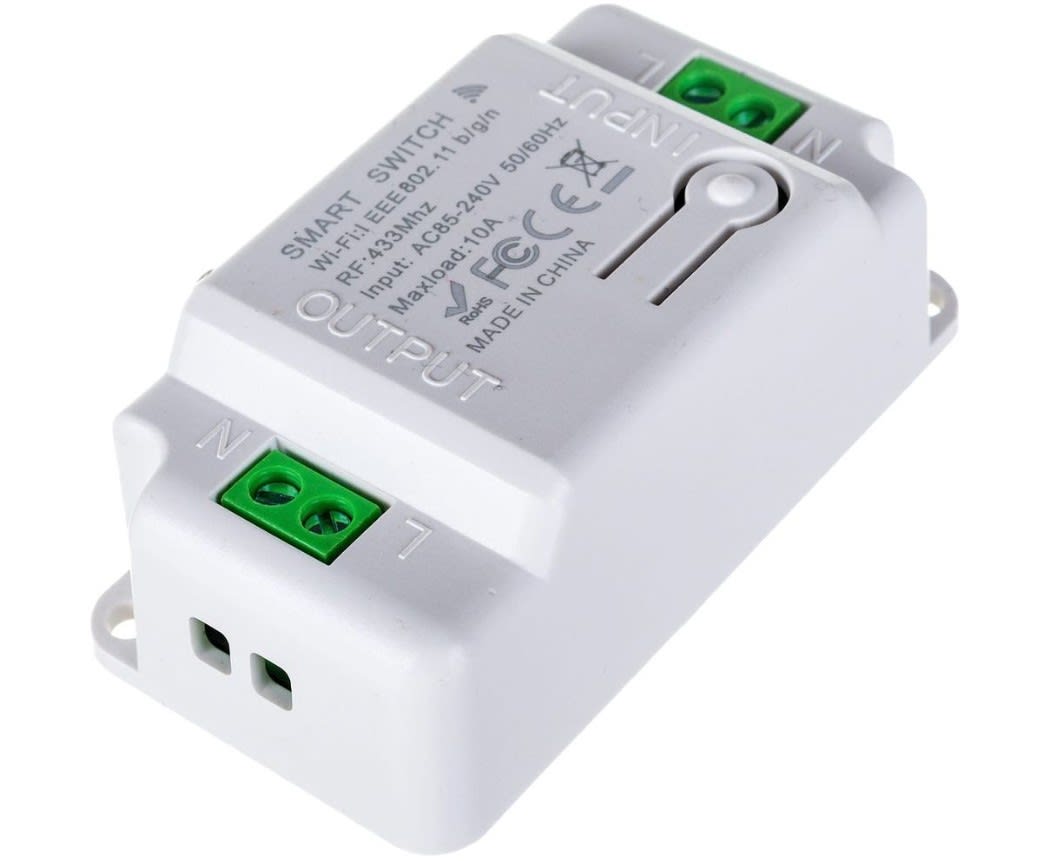 Interruptor Inalámbrico 433Mhz Negro 1 Botón + Receptor3