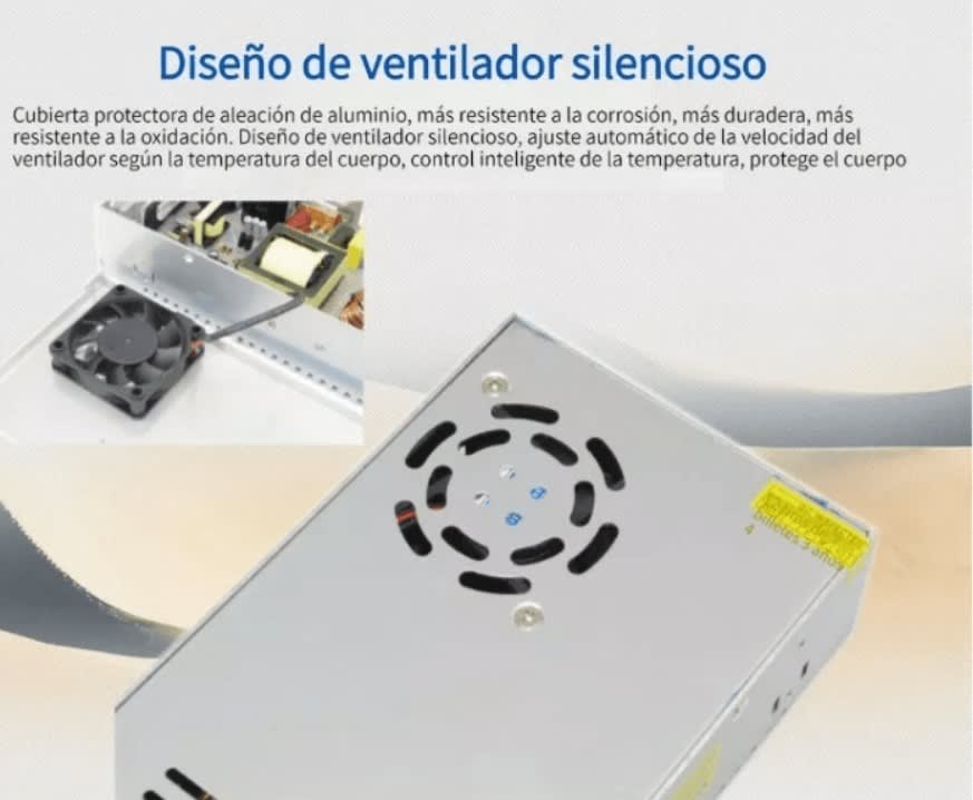 Fuente de Poder 24V 16,7 A 400W IP20 con ventilador4