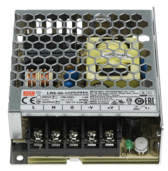 Fuente de Poder Mean Well 12V 4,2A 50W LRS-50-12 (99x82x30mm)3