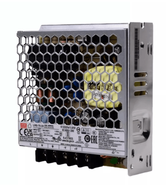 Fuente de Poder Mean Well 24V 3,2A 76,8W LRS-75-24 (99x97x30mm)2