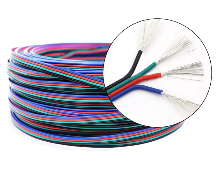 Cable RGB+ 4x22awg 0.8mm 12-24V 100mt2