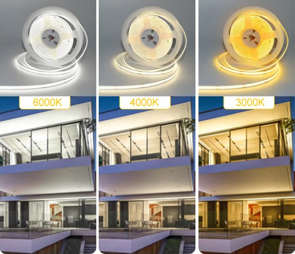 Cinta Led 24V COB 12W/m IP54 320Led/m 3000K Luz Cálida 5mt4
