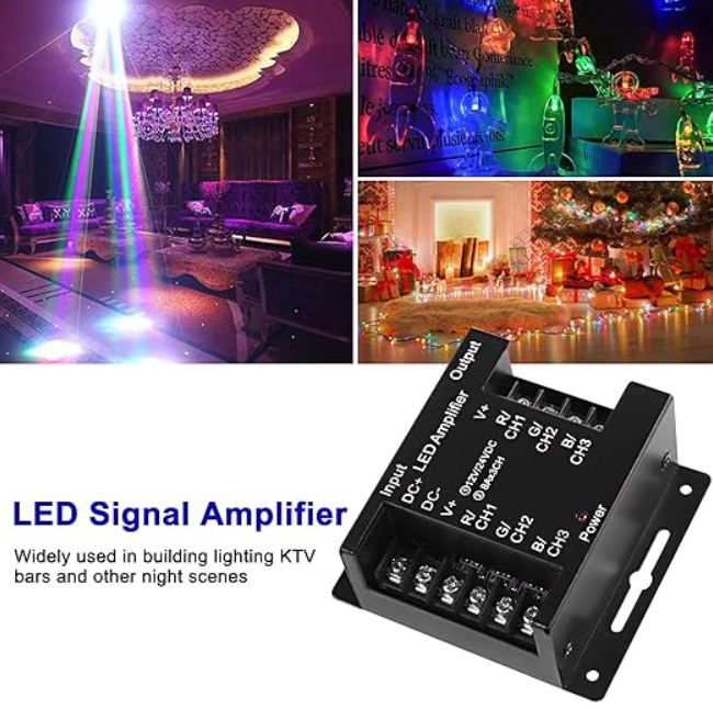 Amplificador RGB HS Compact 12-24V 3x120W Metal Negro (kn)7