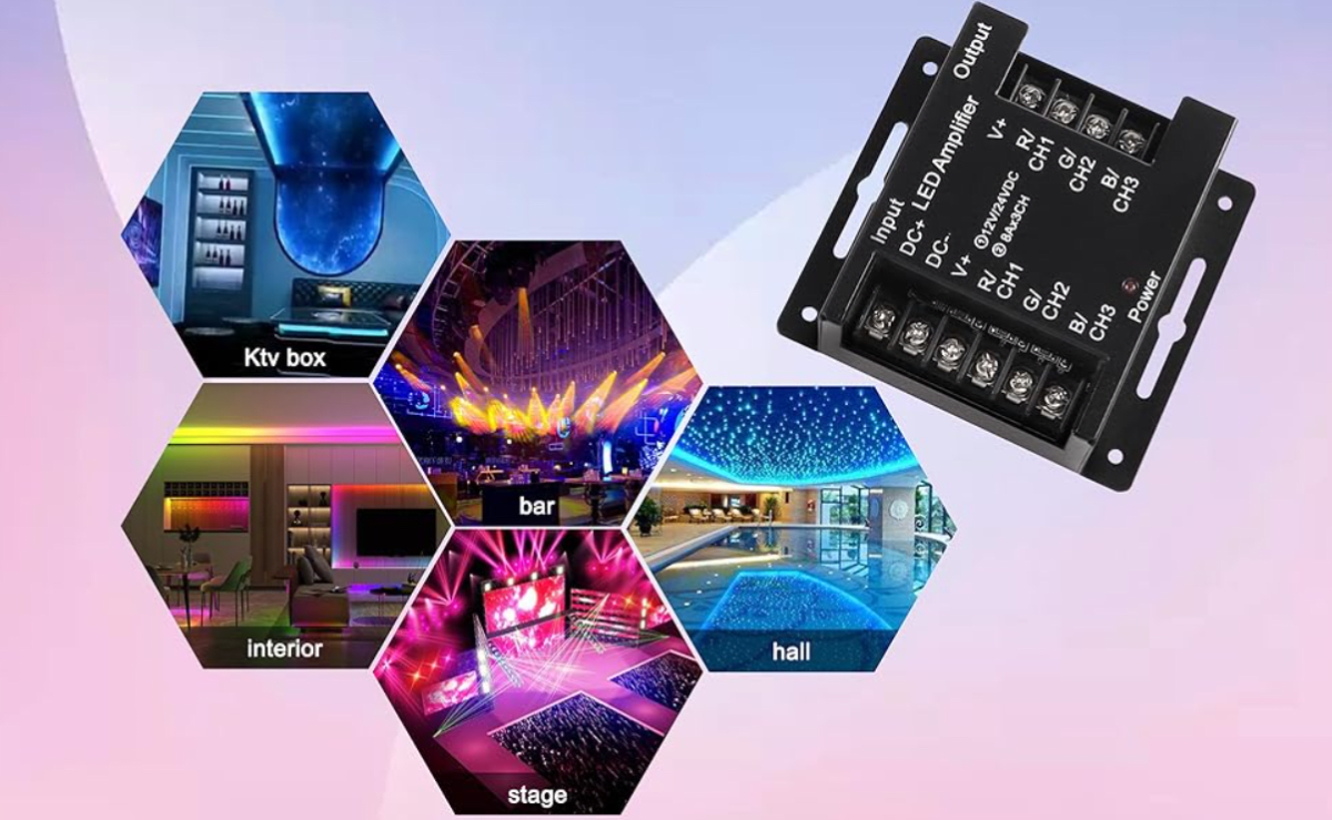 Amplificador RGB HS Compact 12-24V 3x120W Metal Negro (kn)8