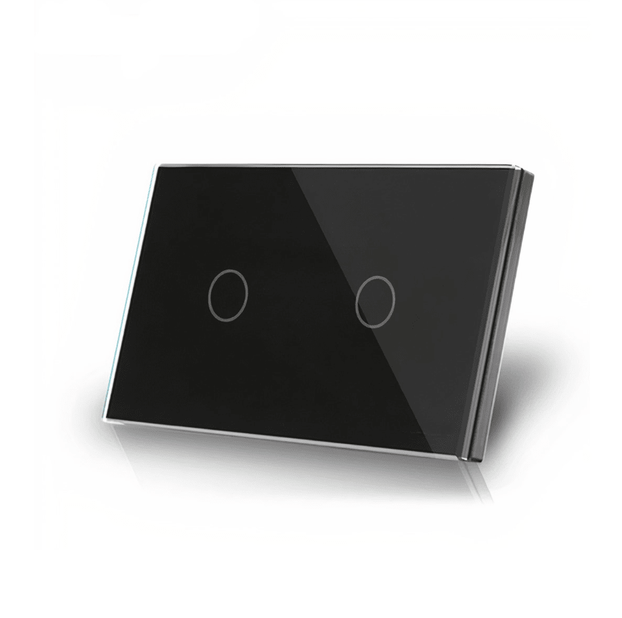 Interruptor Wifi Touch Negro 2 Botones (con Neutro)1