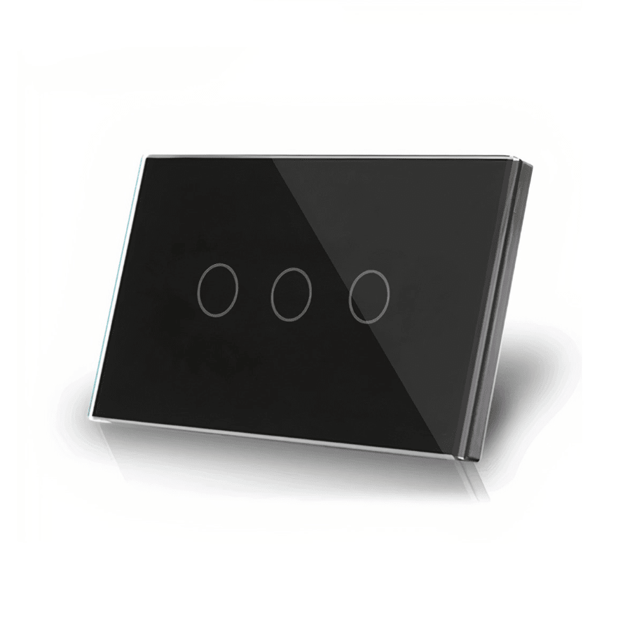 Interruptor Wifi Touch Negro 3 Botones (sin Neutro)1