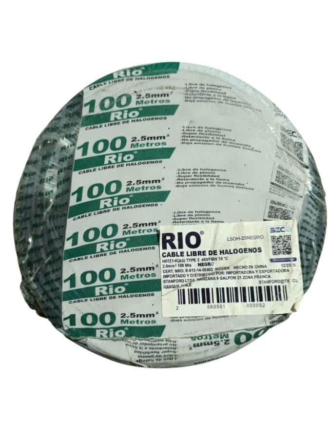 Cable Eva 2,5mm Verde 100 Metros 450/750V 70°C SEC1