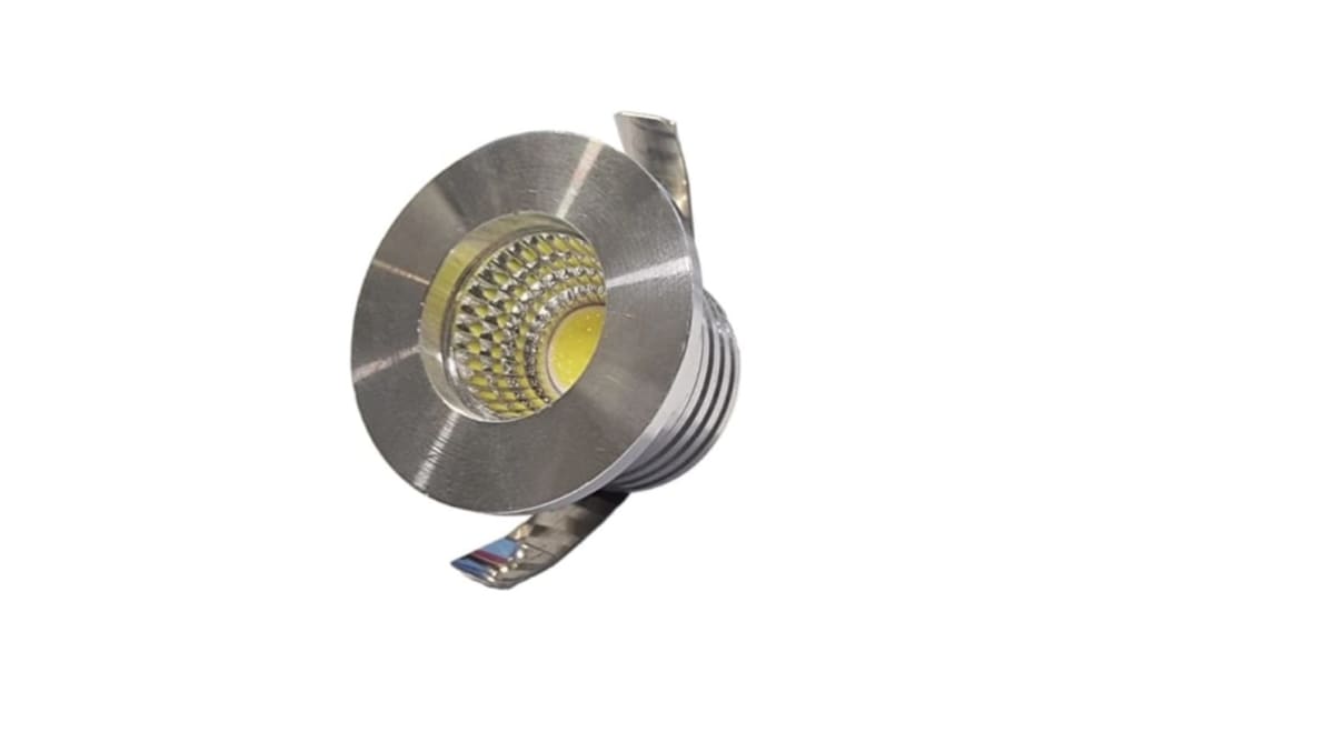 Foco Spot Mini 3W 6000K Luz Fría Plateado Embutido Redondo (wd)2