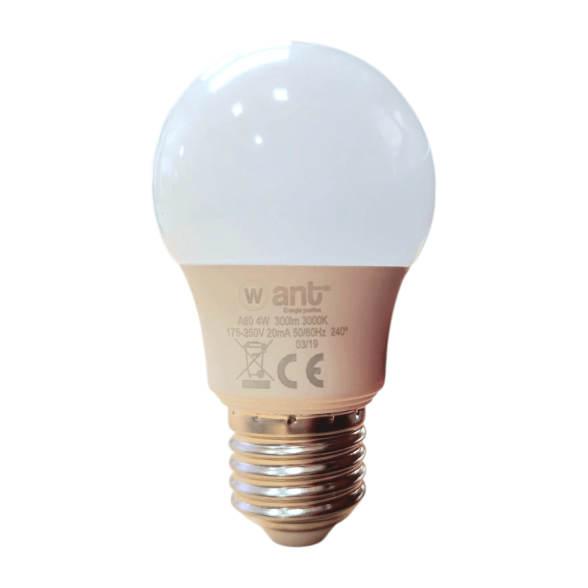 Ampolleta 4W 3000K E27 A602