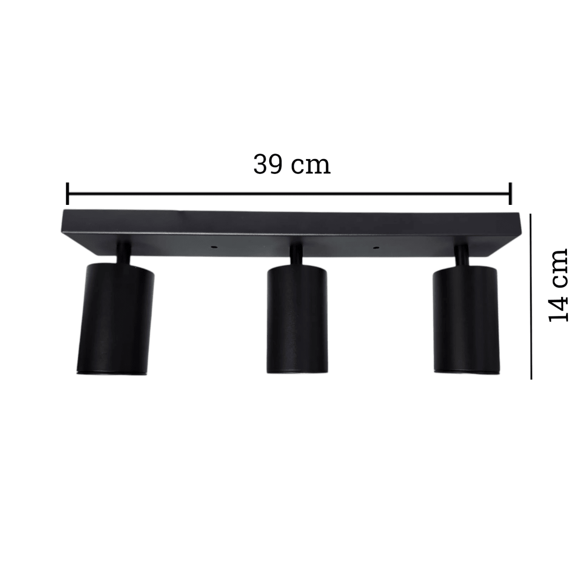 Aplique Porta GU10 Triple Negro Sobrepuesto Led Modelo Altair III4