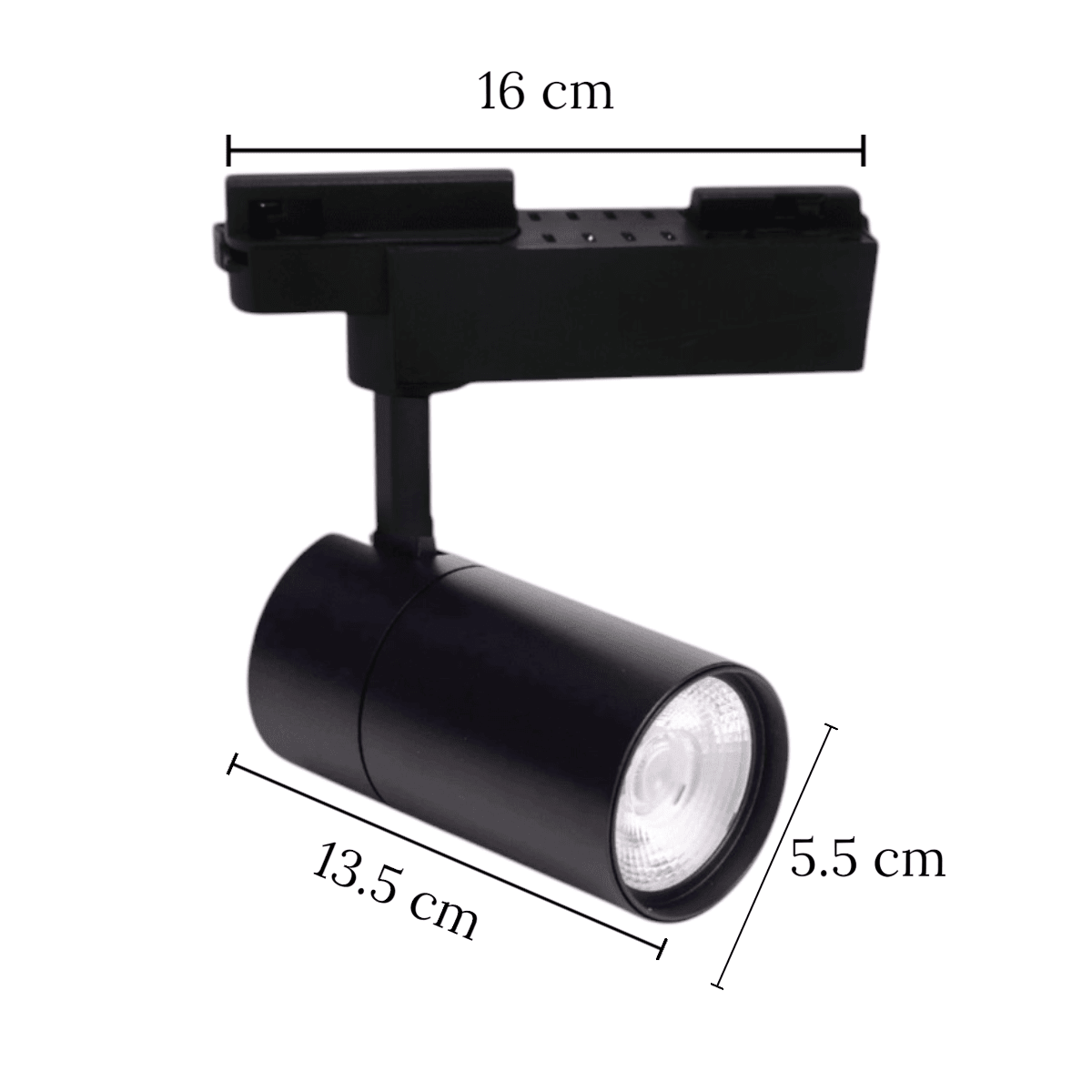 Foco Riel Monofasico 20W 3000K Luz Calida Negro (kn)2