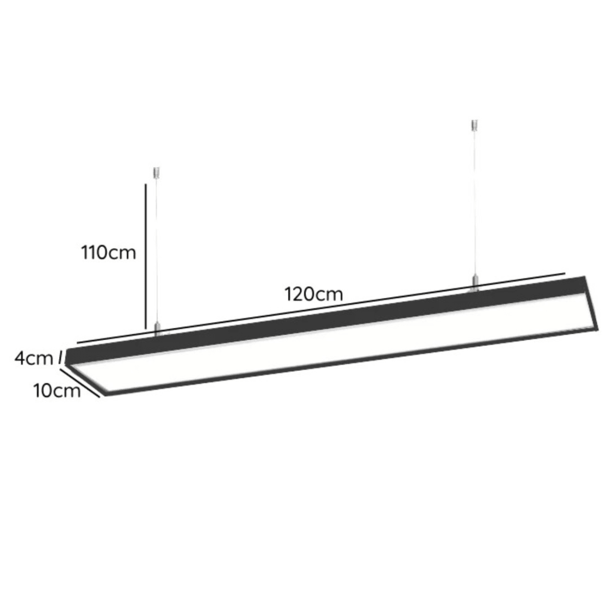 Lineal Led 48W Negro 6000k Luz Fría 1200x100x40 (kn)2
