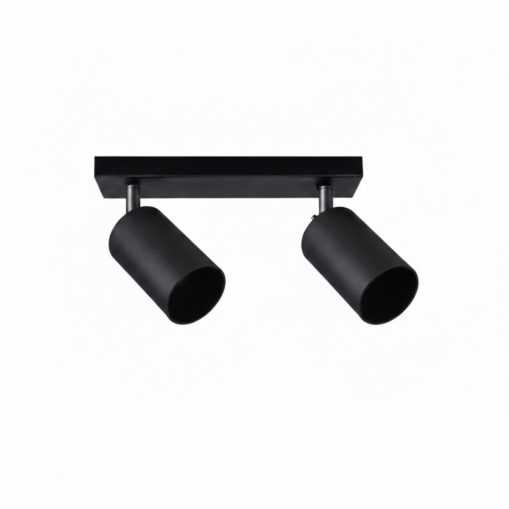 Aplique Porta Ampolleta GU10 de 2 Focos Negro1