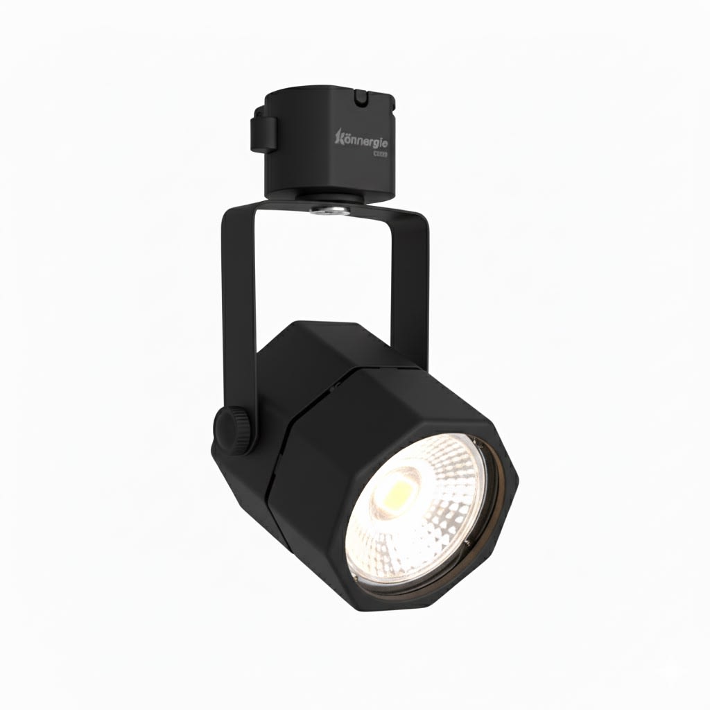 Foco Riel Monofásico para GU10 Negro Hexagonal Naira (kn)2