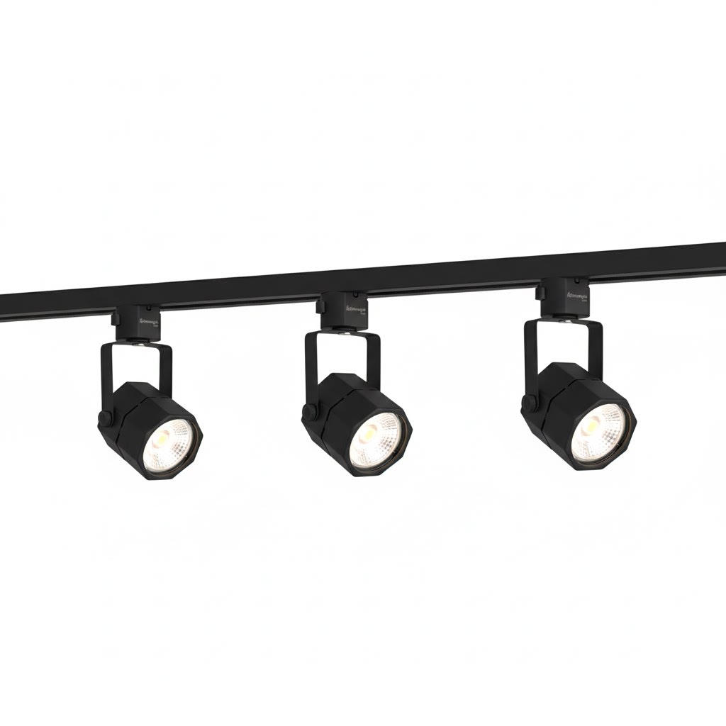 Foco Riel Monofásico para GU10 Negro Hexagonal Naira (kn)3
