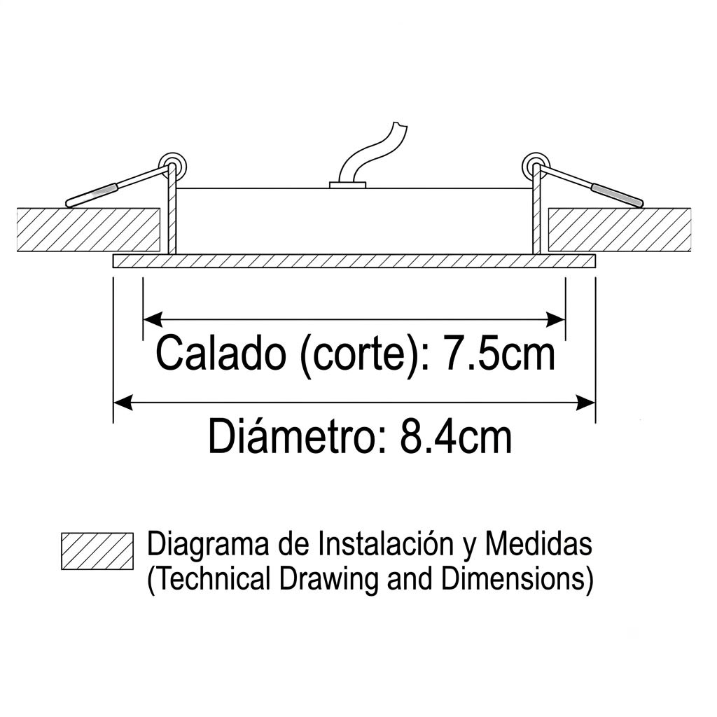 Panel Led 3W Embutido Redondo 220V 3000K Luz Cálida (kn)4