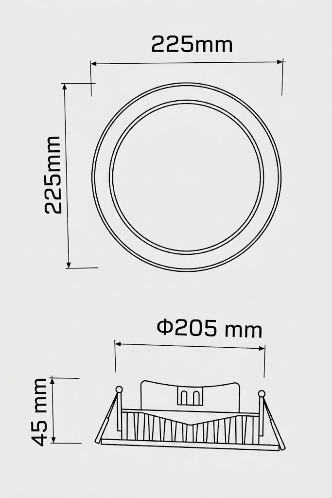 Foco Downlight 30W 3500K Luz Cálida Concéntrico Opal3