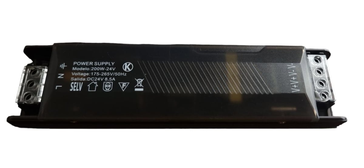 Fuente de Poder 24V 8,5A 200W HQ Compacta(200x51x27mm)(kn)1