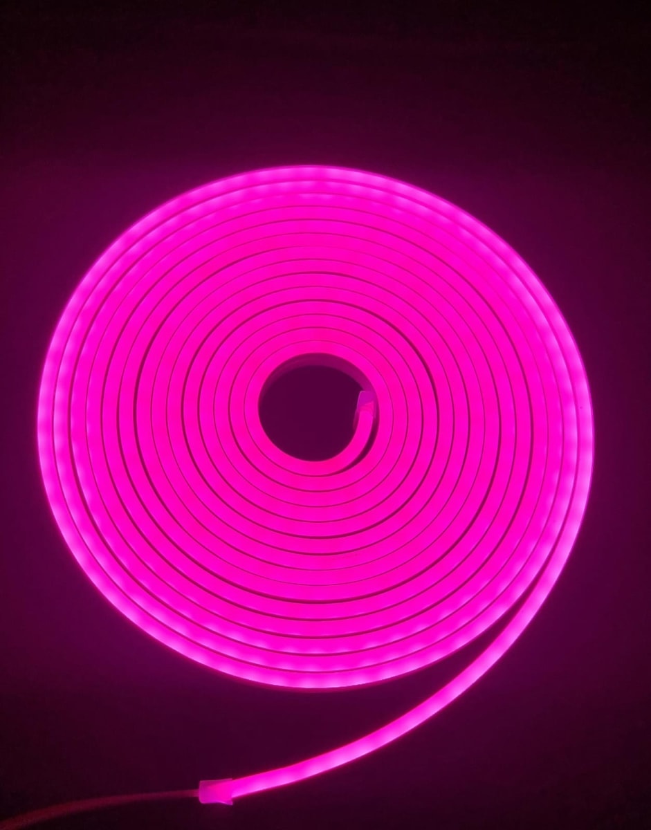 Cinta Led 12V Neón 6W/m 5mt Rosado (blíster)3