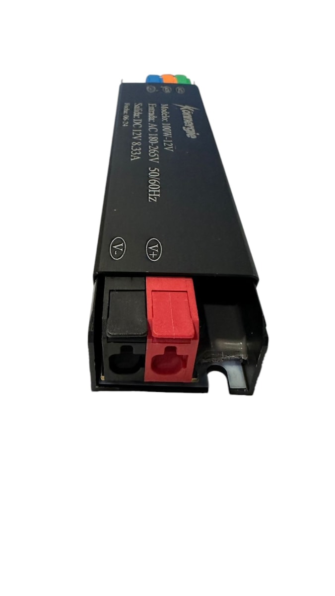 Fuente de Poder 12V 8.33A 100W IP20 Conexión Rápida (160x34x24mm)3