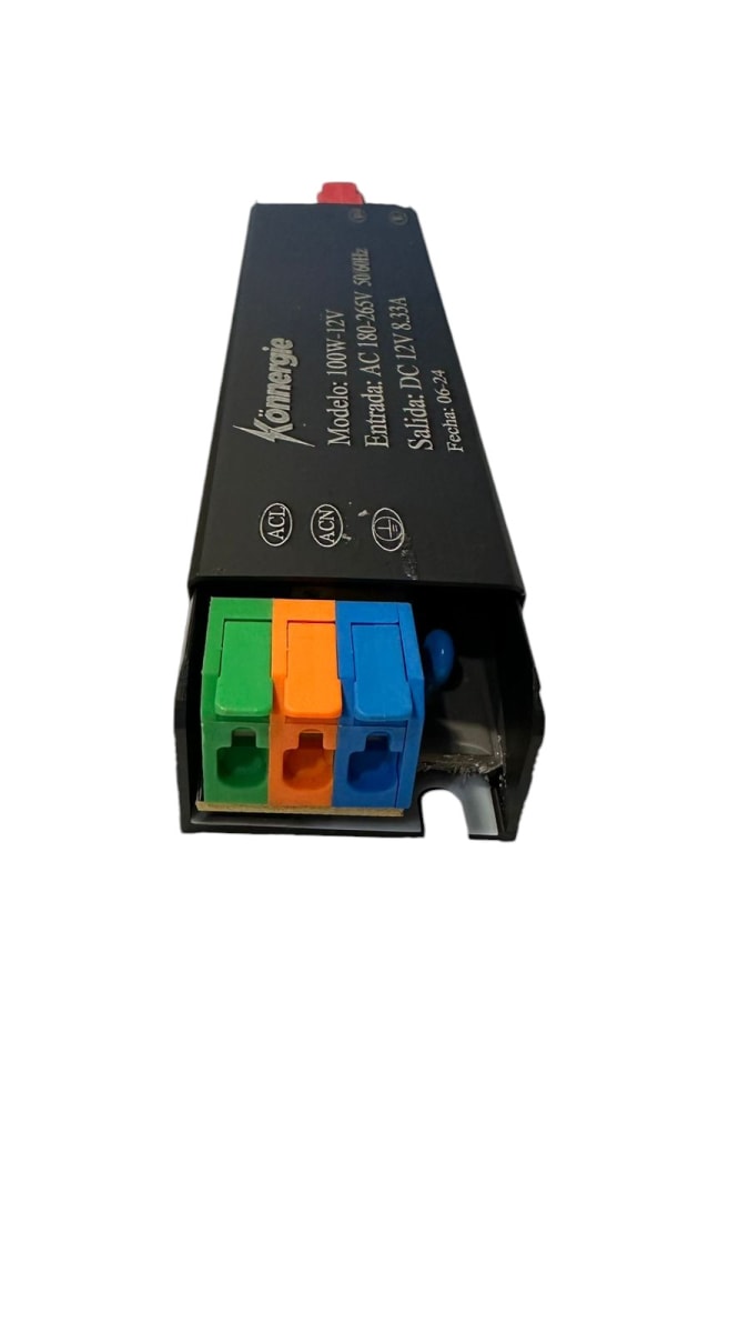 Fuente de Poder 12V 8.33A 100W IP20 Conexión Rápida (160x34x24mm)2